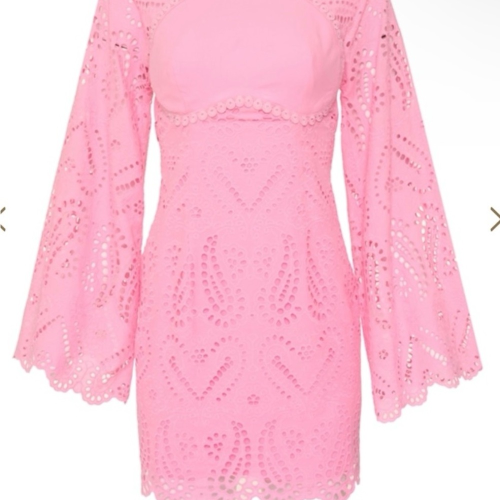 Lace the Label - Pink Lace Open-Back Dress Small - Picture 3 of 10